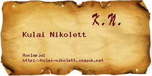 Kulai Nikolett névjegykártya
