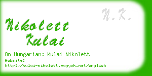 nikolett kulai business card